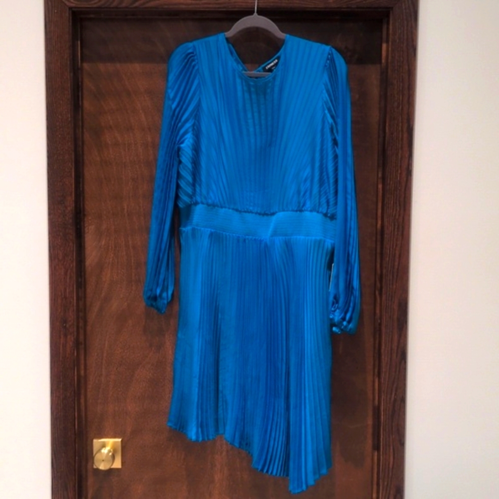 Express XL Blue Pleated Dress